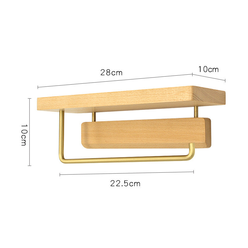 Support Papier Toilette Élégant en Bois & Métal Doré – Design Nordique Élégant