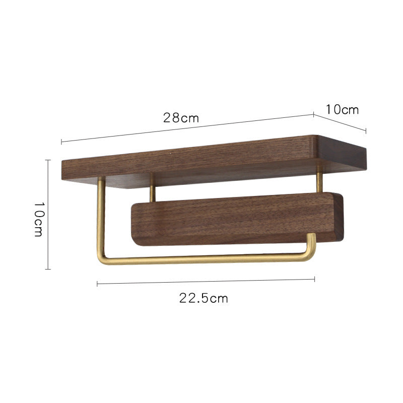 Support Papier Toilette Élégant en Bois & Métal Doré – Design Nordique Élégant