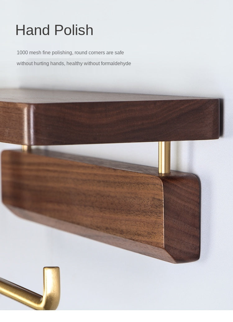 Support Papier Toilette Élégant en Bois & Métal Doré – Design Nordique Élégant