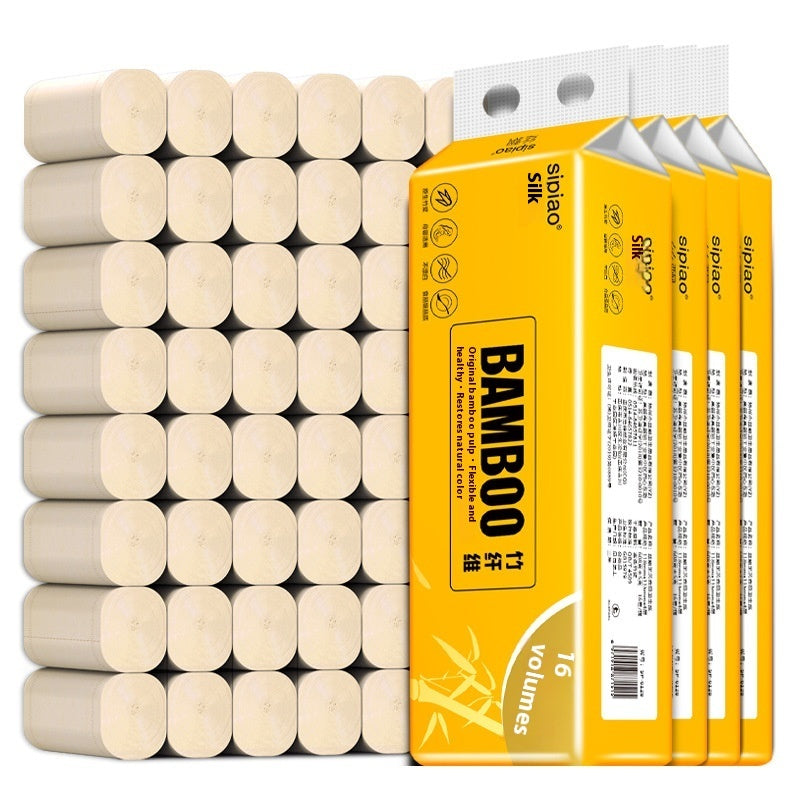 Papier Toilette Luxe - 64 Rouleaux sans Mandrin - Ultra Doux en Fibre de Bambou - Longue Durée