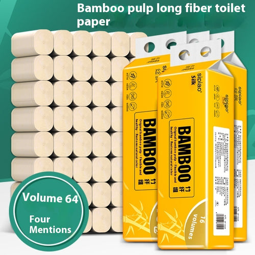 Papier Toilette Luxe - 64 Rouleaux sans Mandrin - Ultra Doux en Fibre de Bambou - Longue Durée